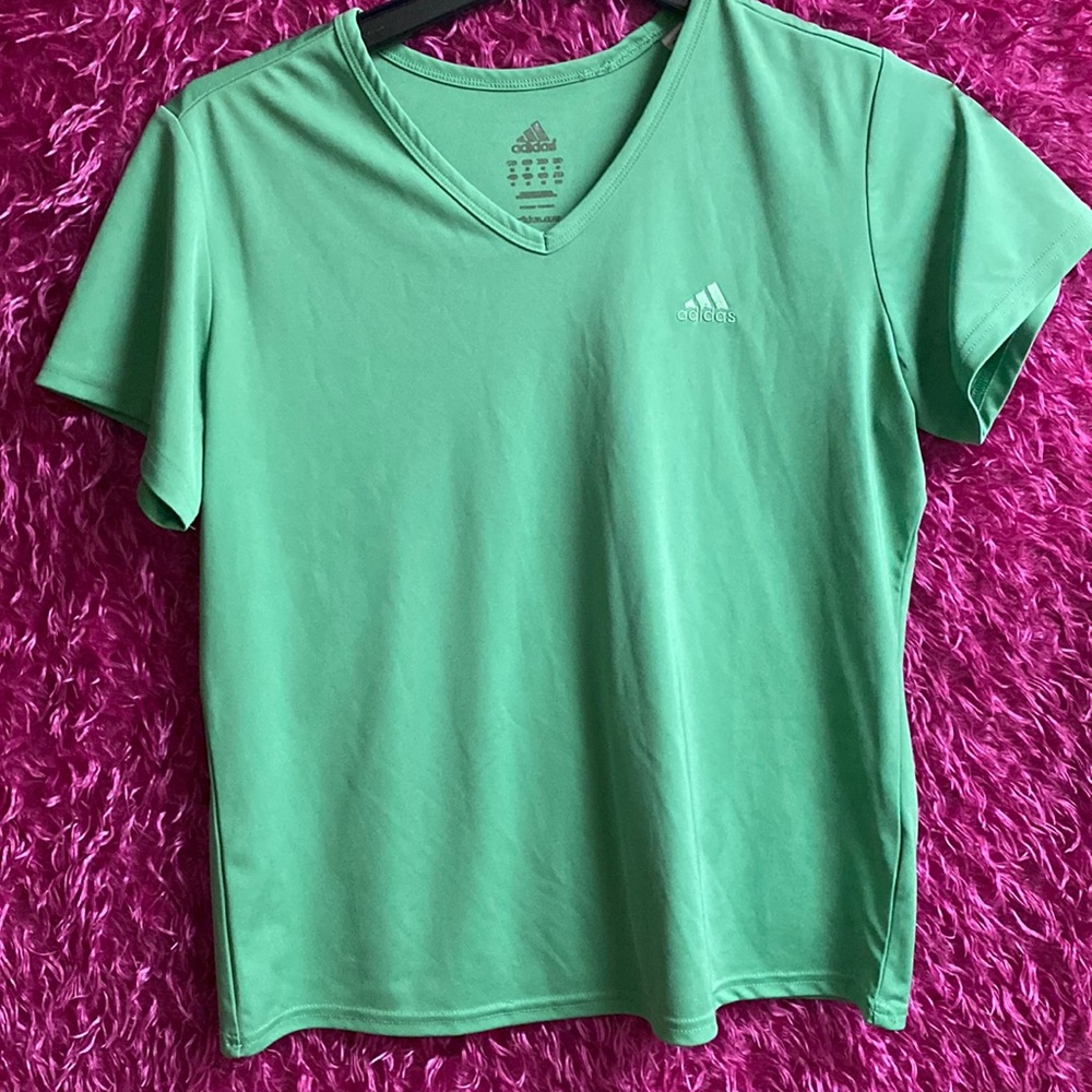 Adidas green T-shirt and size medium